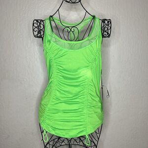 90 Degree By Reflex Pepper Lime Green Racerback Workout Top Women’s Size Large